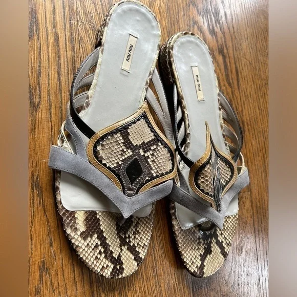 Miu Miu Snake Sandals - Picture 2 of 7